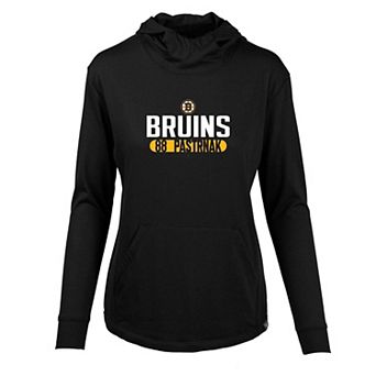 Women's Levelwear David Pastrnak Black Boston Bruins Vivid Tracer Name & Number Pullover Hoodie