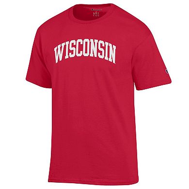 Men's Champion Red Wisconsin Badgers Basic Arch T-Shirt