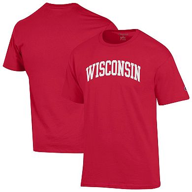 Men's Champion Red Wisconsin Badgers Basic Arch T-Shirt