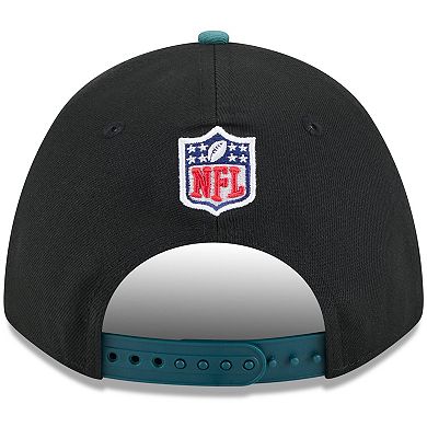 Men's New Era Black/Midnight Green Philadelphia Eagles 2025 NFL Draft 9FORTY A-Frame M-Crown Adjustable Hat