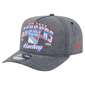 Men's New Era Charcoal New York Rangers Throwback Washed A-Frame Pre-Curved 9FIFTY Snapback Hat