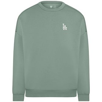 Women's Levelwear Sage Green Los Angeles Dodgers Luxe Signature Tri-Blend Pullover Sweatshirt