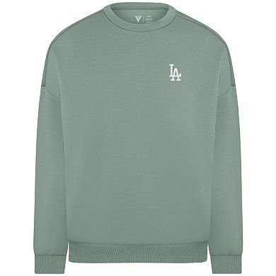 Women's Levelwear Sage Green Los Angeles Dodgers Luxe Signature Tri-Blend Pullover Sweatshirt