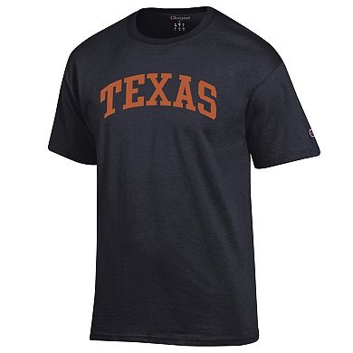 Men's Champion Black Texas Longhorns Basic Arch T-Shirt