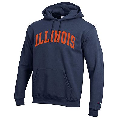 Men's Champion Navy Illinois Fighting Illini Basic Arch Fleece Pullover Hoodie