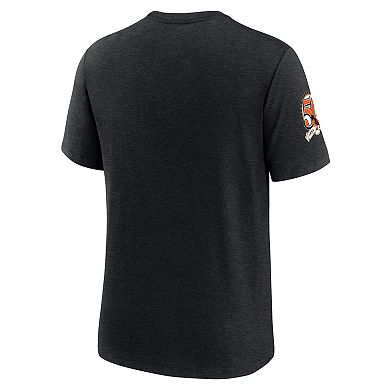 Men's Nike Heather Black Baltimore Orioles Cooperstown Collection Eras Tri-Blend T-Shirt