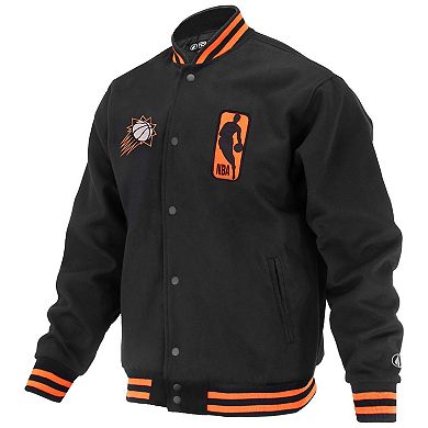 Unisex FISLL Black Phoenix Suns Logoman Shadow Collection Full-Snap Varsity Jacket