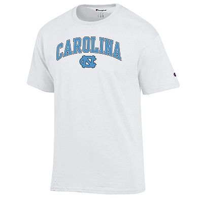 Men's Champion White North Carolina Tar Heels Arch Over Logo T-Shirt