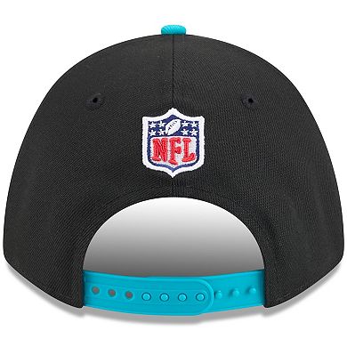 Men's New Era Black/Aqua Miami Dolphins 2025 NFL Draft 9FORTY A-Frame M-Crown Adjustable Hat
