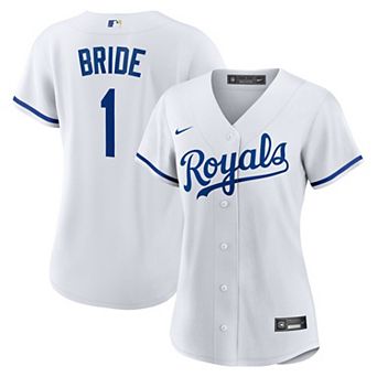 Women's Nike White Kansas City Royals #1 Bride Home Replica Jersey