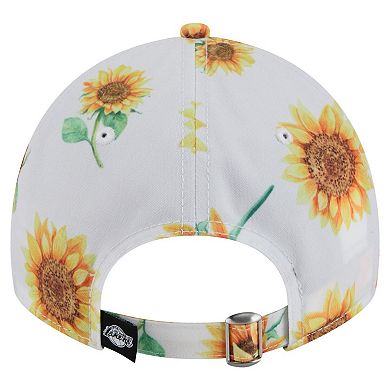 Women's New Era White Los Angeles Lakers Adventure Flower 9TWENTY Adjustable Hat
