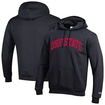 Men's Champion Black Ohio State Buckeyes Basic Arch Fleece Pullover Hoodie