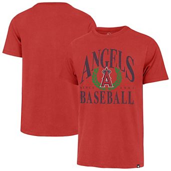 Men's '47 Red Los Angeles Angels Pitchout Franklin T-Shirt