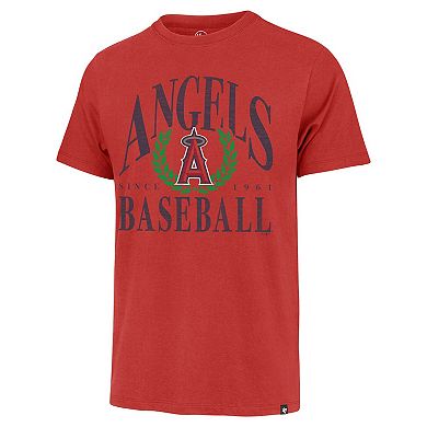 Men's '47 Red Los Angeles Angels Pitchout Franklin T-Shirt