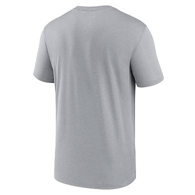 Men's Nike Heather Gray Detroit Lions Primetime Legend Wordmark Performance T-Shirt