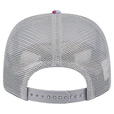 Men's New Era Light Blue/Gray Chicago Bulls Adventure Aloha Pattern 9SEVENTY Stretch-Snap Hat