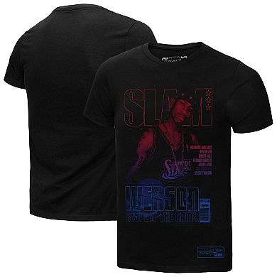 Men's�Mitchell & Ness Allen Iverson Black Philadelphia 76ers SLAM Gradient T-Shirt