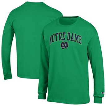 Men's Champion Green Notre Dame Fighting Irish Arch Over Logo Long Sleeve T-Shirt