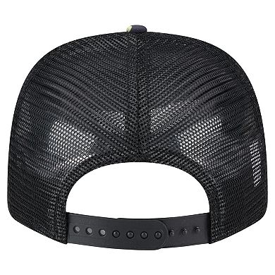 Men's New Era Black Texas Rangers Adventure Drinks Pattern 9SEVENTY Stretch-Snap Hat