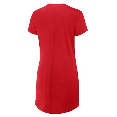 Women's Fanatics Red Cincinnati Reds Ruched Drape T-Shirt Dress