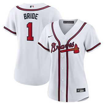 Women's Nike White Atlanta Braves #1 Bride Home Replica Jersey