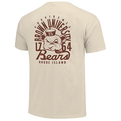 Men's Cream Brown Bears Comfort Colors Mascot Overlay T-Shirt