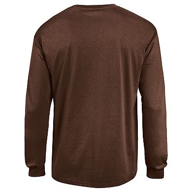 Men's Champion Brown Wyoming Cowboys Arch Over Logo Long Sleeve T-Shirt