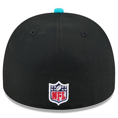 Men's New Era Black/Aqua Miami Dolphins 2025 NFL Draft On Stage A-Frame 59FIFTY Fitted Hat