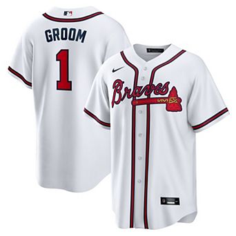 Men's Nike White Atlanta Braves #1 Groom Home Replica Jersey