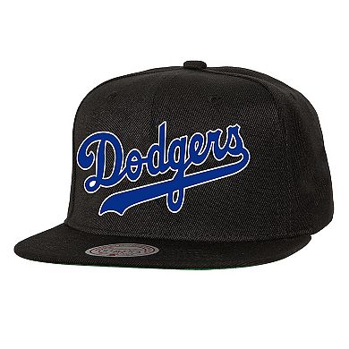 Men's Mitchell & Ness Black Los Angeles Dodgers Cooperstown Collection Basic Flip Snapback Hat