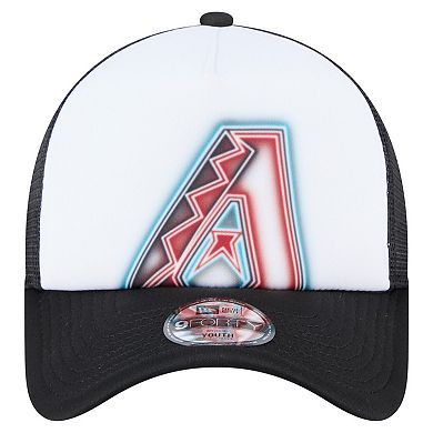 Toddler New Era White/Black Arizona Diamondbacks Painted A-Frame 9FORTY Trucker Adjustable Hat