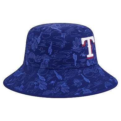 Men's New Era Dark Blue Texas Rangers 2025 Spring Training All Over Print Bucket Hat