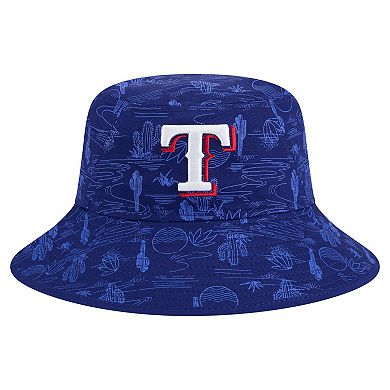 Men's New Era Dark Blue Texas Rangers 2025 Spring Training All Over Print Bucket Hat