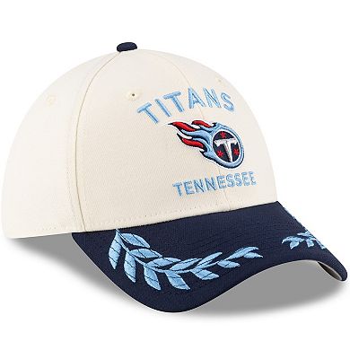 Men's New Era Cream/Navy Tennessee Titans 2025 NFL Draft 39THIRTY Flex Hat