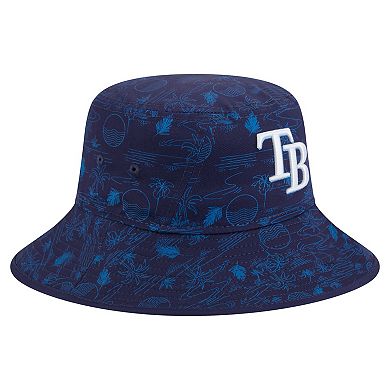 Men's New Era Navy Tampa Bay Rays 2025 Spring Training All Over Print Bucket Hat
