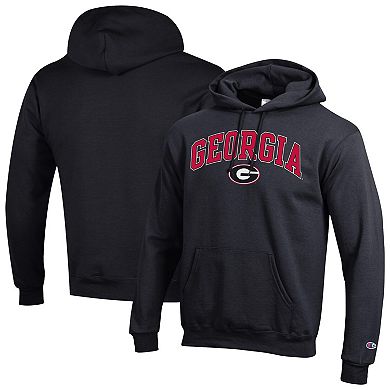 Men's Champion Black Georgia Bulldogs Arched Logo Fleece Pullover Hoodie