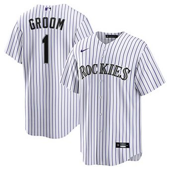 Men's Nike White Colorado Rockies #1 Groom Home Replica Jersey