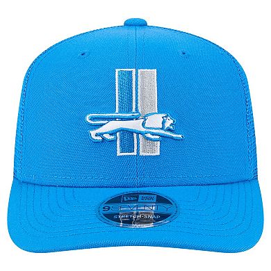 Men's New Era Blue Detroit Lions Main Trucker 9SEVENTY Stretch-Snap Hat