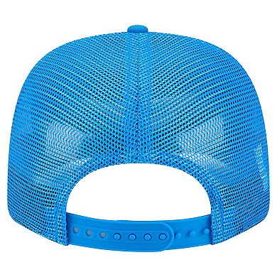 Men's New Era Blue Detroit Lions Main Trucker 9SEVENTY Stretch-Snap Hat