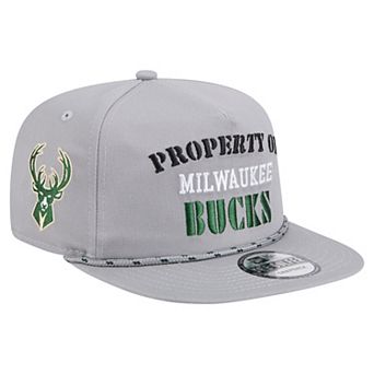 Men's New Era Gray Milwaukee Bucks Throwback Property Of Golfer Snapback Hat