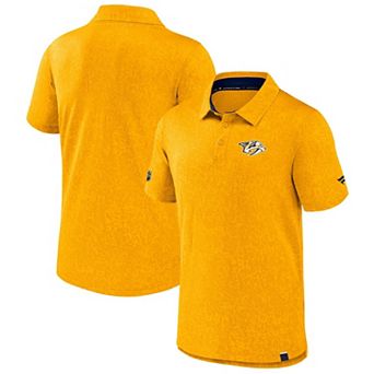 Men's Fanatics Gold Nashville Predators Authentic Pro Jacquard Polo