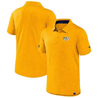 Men's Fanatics Gold Nashville Predators Authentic Pro Jacquard Polo