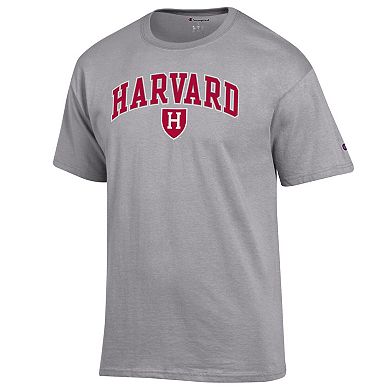 Men's Champion Heather Gray Harvard Crimson Arch Over Logo T-Shirt