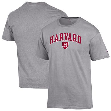 Men's Champion Heather Gray Harvard Crimson Arch Over Logo T-Shirt