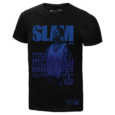 Men's Mitchell & Ness Tracy McGrady Black Orlando Magic SLAM Gradient T-Shirt