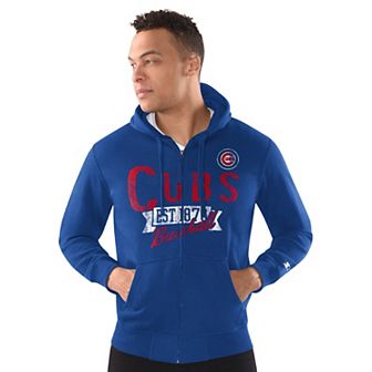 Men's Starter Royal Chicago Cubs Distressed Full-Zip Hooded Jacket