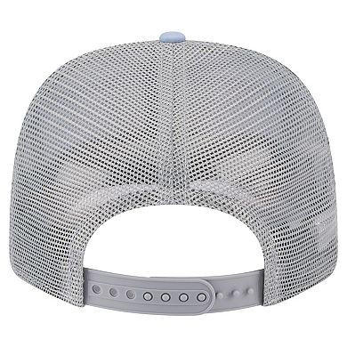 Men's New Era Light Blue/Gray Dallas Mavericks Adventure Aloha Pattern 9SEVENTY Stretch-Snap Hat