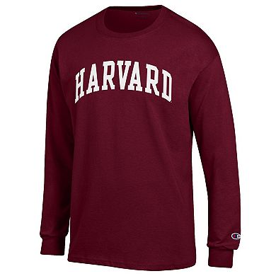 Men's Champion Crimson Harvard Crimson Basic Arch Long Sleeve T-Shirt