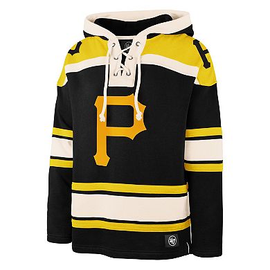 Men's '47 Black Pittsburgh Pirates Superior Lacer Pullover Hoodie