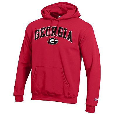 Men's Champion Red Georgia Bulldogs Arch Over Logo Pullover Hoodie